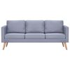 vidaXL Trivietė sofa, audinys, šviesiai pilka