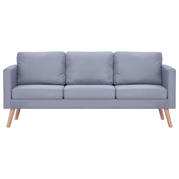 vidaXL Trivietė sofa, audinys, šviesiai pilka