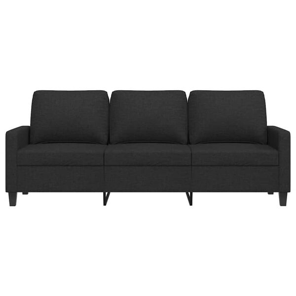 vidaXL Trivietė sofa, juodos spalvos, 180cm, audinys