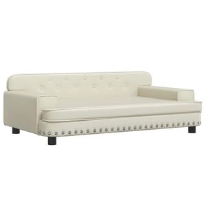 vidaXL Vaiki&scaron;ka sofa, kreminės spalvos, 90x53x30cm, dirbtinė oda