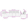 vidaXL Sofos komplektas su pagalvėmis, 3 dalių, pilkas, audinys