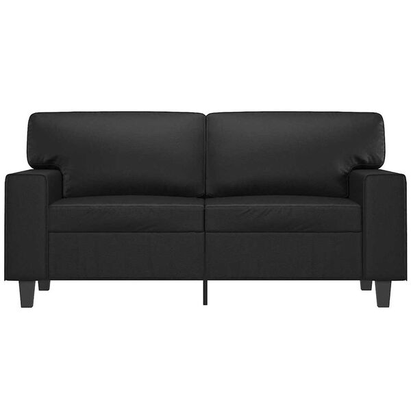 vidaXL Dvivietė sofa, juodos spalvos, 120cm, dirbtinė oda