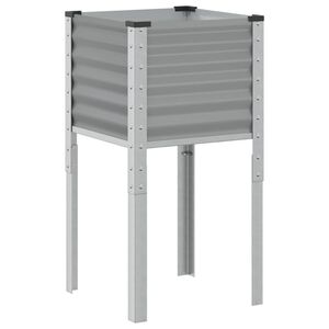 vidaXL Sodo lovelis, pilkos spalvos, 45x45x88cm, plienas