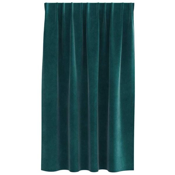 vidaXL Užuolaidos 2 pcs Tamsiai žalia 140 x 140 cm Aksomas