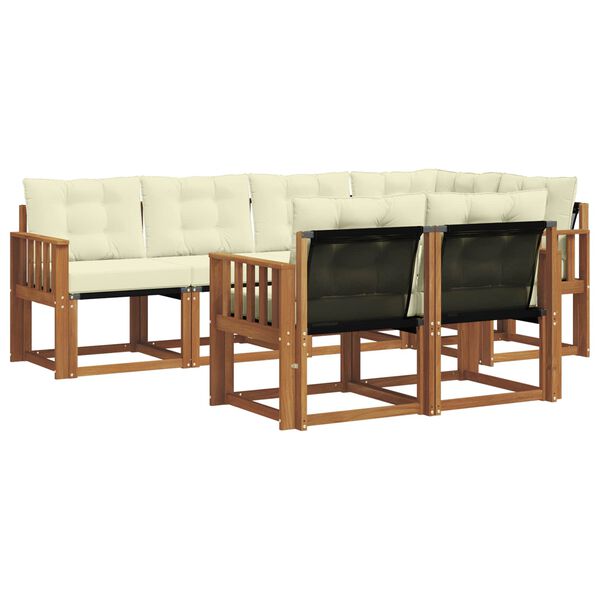 vidaXL Lauko sofos komplektas su pagalve 7 pcs Natūralus ir grietinėlė