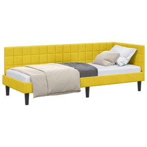 vidaXL Kampinė lovos konstrukcija Geltona 80 x 200 cm Aksomas