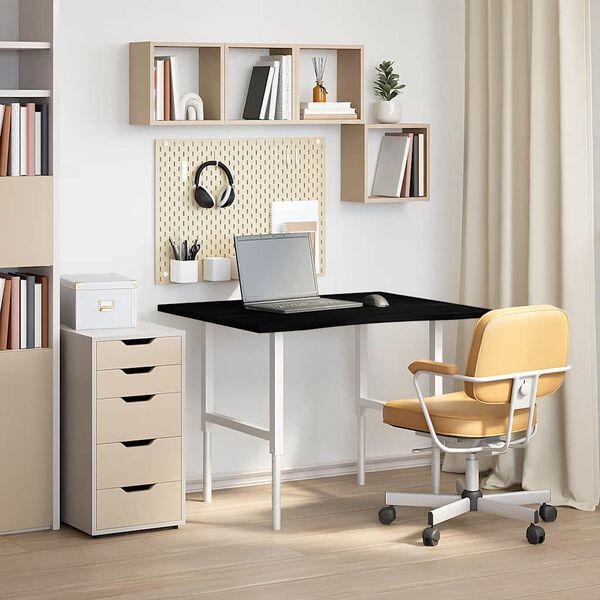 vidaXL Ra&scaron;omojo stalo stalvir&scaron;is, tamsiai rudos, ąžuolo, stačiakampis