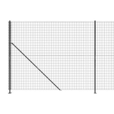 vidaXL Vielinė tinklinė tvora su flanšais, antracito spalvos, 1,4x25 m