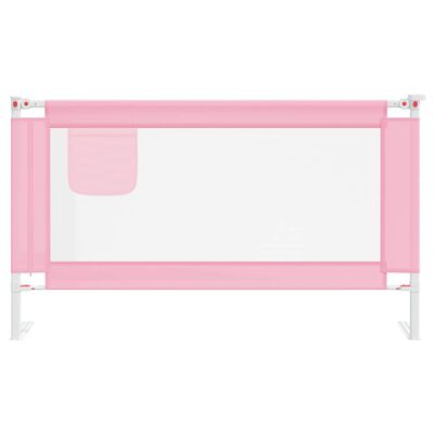 vidaXL Apsauginis turėklas vaiko lovai, rožinis, 140x25cm, audinys