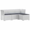 vidaXL 4 Vietų Sodo Sofa su Pagalvėlėmis Ratanų Imitacija PP Balta