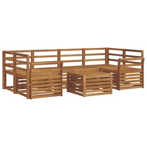 vidaXL Lauko sofos komplektas 7 pcs Natūrali Kietos akacijos mediena