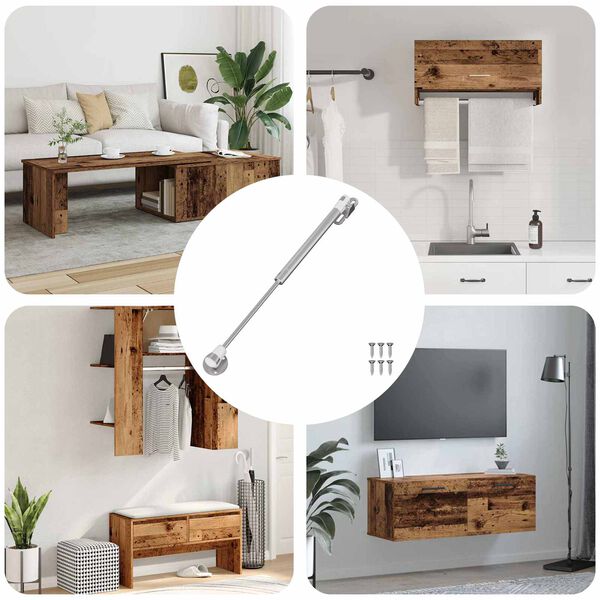 vidaXL Hidraulinė dujų spyruoklė 12 pcs Sidabro 280 x 17 x 16 mm