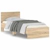 vidaXL Lovos rėmas su galvūgaliu, ąžuolo, 90x200cm, apdirbta mediena