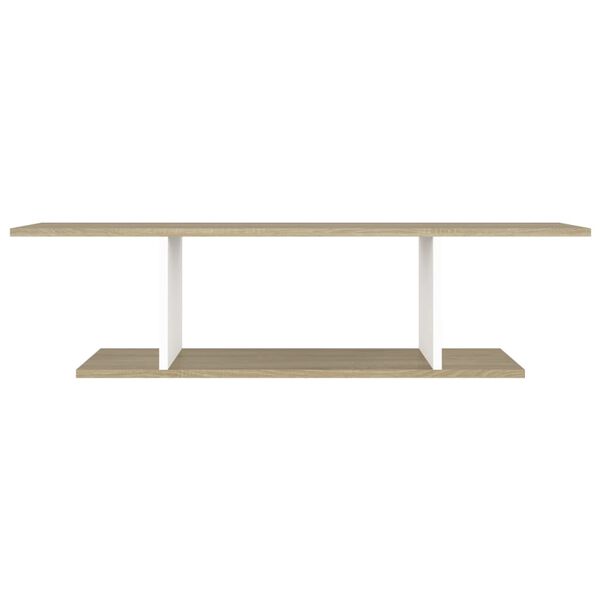 vidaXL Sieninė televizoriaus spintelė, balta ir ąžuolo, 103x30x26,5cm