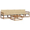 vidaXL Lauko sofos komplektas su pagalve 5 pcs Natūralus ir bežinis