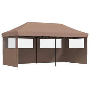 vidaXL &Scaron;ventės palapinė 292 x 580 x 315 cm Ruda Oksfordo audinys