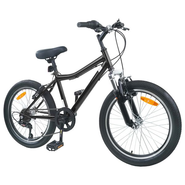 vidaXL Vaikų Dviratis 20 Colių 6-Speed 6-11 metų amžiaus Juoda