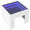 vidaXL Naktinis staliukas su Infinity LED, baltas, 40x40x30cm