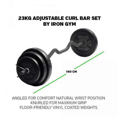 Iron Gym Reguliuojamos lenktos štangos rinkinys, 23kg, IRG033