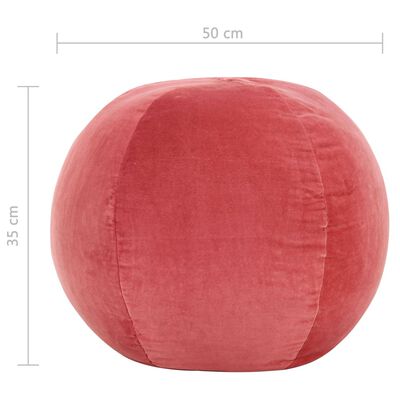 vidaXL Pufas, rožinės spalvos, 50x35cm, medvilnės aksomas