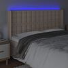 vidaXL Galvūgalis su LED, kapučino spalvos, 163x16x118/128cm
