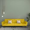 vidaXL Dvivietė sofa-lova, geltonos spalvos, aksomas