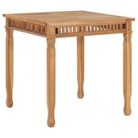 vidaXL Sodo valgomojo stalas, 80x80x80cm, tikmedžio medienos masyvas