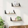vidaXL Sieninė lentyna Tvirtinamas prie sienos 3 pcs Dūminis ąžuolas