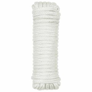 vidaXL Laivo virvė 10 mm 6 m Balta Poliesteris
