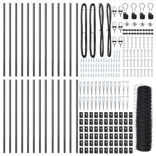 vidaXL Tvorelės stulpas Pilka 50 x 0,5 m (50 mm tinklas)