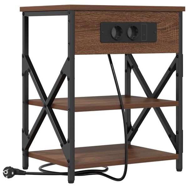 vidaXL &Scaron;alia lovos spintelė su lentyna Rudas ąžuolas 41 x 31 x 51 cm