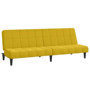 vidaXL Dvivietė sofa-lova, geltonos spalvos, aksomas