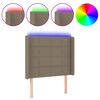 vidaXL Galvūgalis su LED, taupe spalvos, 103x16x118/128cm, audinys