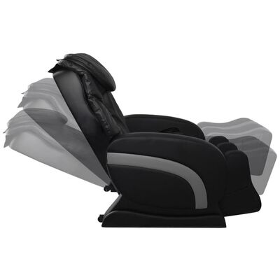 vidaXL Masažinė kėdė, juodos spalvos, dirbtinė oda
