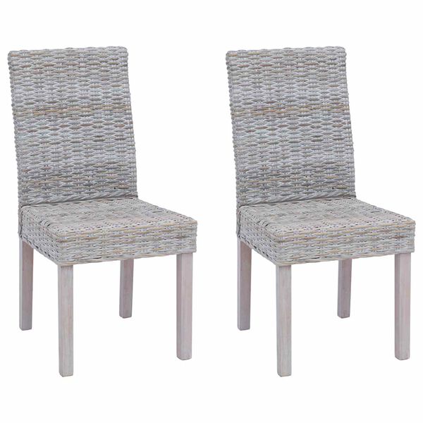 vidaXL Valgomasis krėslas 2 pcs Balta plauna 45 x 54 x 93 cm
