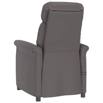 vidaXL Elektrinis masažinis krėslas, pilkos spalvos, dirbtinė oda