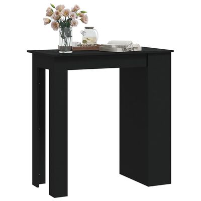 vidaXL Baro stalas su lentyna, juodos spalvos, 102x50x103,5cm, MDP