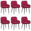 vidaXL Valgomojo kėdės 6 pcs Aksomas Vyno raudona 59 x 59,5 x 90 cm