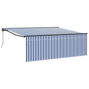vidaXL I&scaron;traukiama markizė Mėlyna ir balta 400 &times; 300 cm