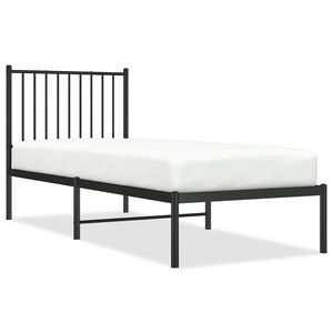 vidaXL Metalinis lovos rėmas su galvūgaliu, juodos spalvos, 75x190cm