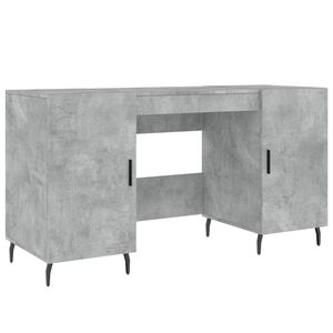 vidaXL Ra&scaron;omasis stalas, betono pilkas, 140x50x75cm, apdirbta mediena