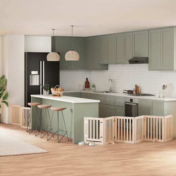 vidaXL Varteliai &scaron;unims su durimis, 9 segmentai, 450cm, tuopos mediena