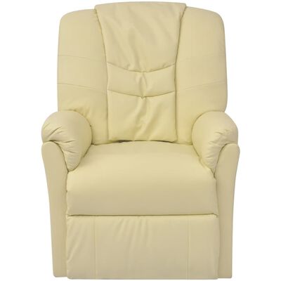 vidaXL Shiatsu masažinė kėdė, kreminė balta, dirbtinė oda