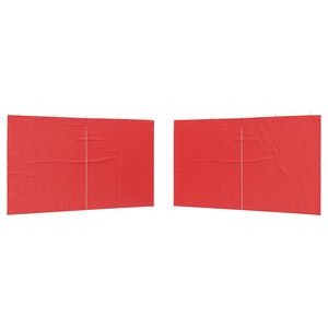 vidaXL &Scaron;ventinės palapinės &scaron;oninė siena 2 vnt. 400 x 195 cm Raudona