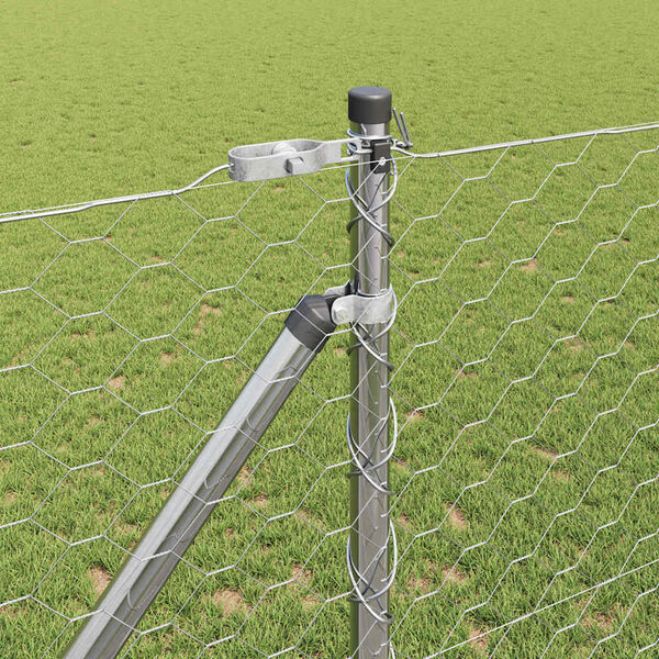 vidaXL Tvorelės stulpas Sidabro 25 x 1,2 m (50 mm tinklelis) Plienas