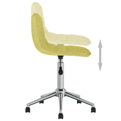 vidaXL Pasukamos valgomojo kėdės, 2vnt., žalios spalvos, audinys