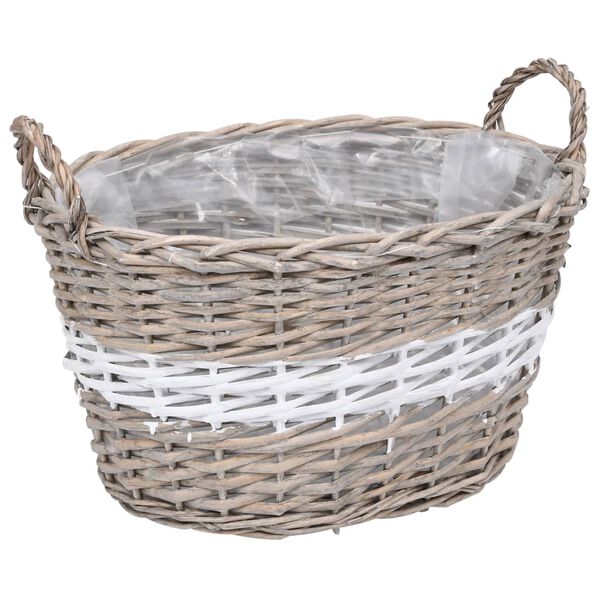 vidaXL Vazonai, 3vnt., pinti su PE įdėklu, aukšti