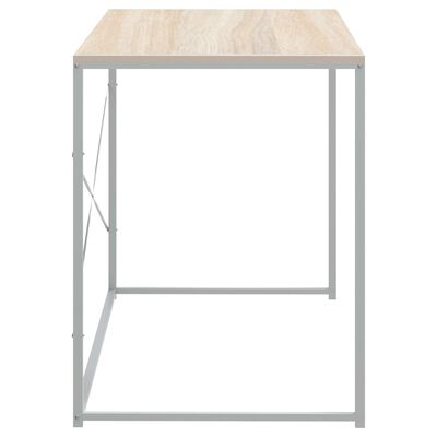 vidaXL Kompiuterio stalas, baltas ir ąžuolo, 110x60x70cm, mediena