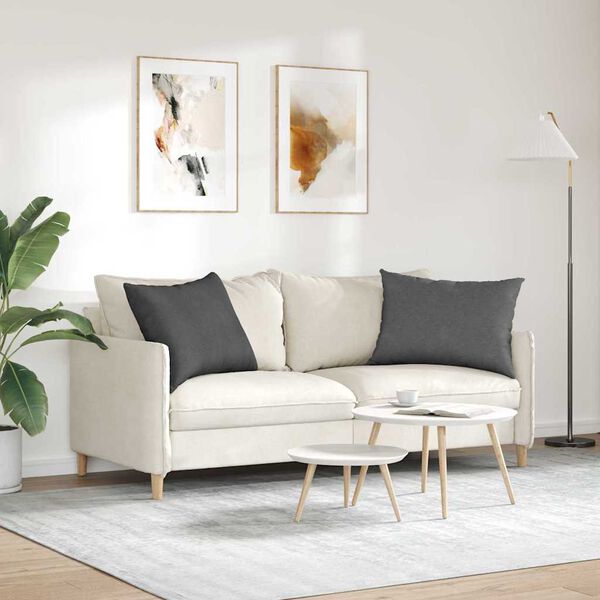 vidaXL Sofa Pagalvės 2 pcs Tamsiai pilka 70 x 50 cm Kordūrinis audinys