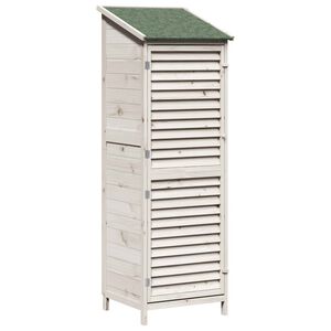 vidaXL Sodo Sandėlys Balta 59 x 56 x 176 cm Kietasis pu&scaron;inis medis